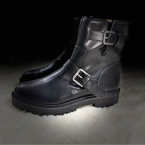 Nordstrom Black Buckle Leather Boots